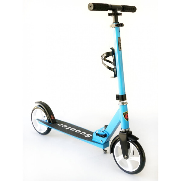 

Самокат городской Scooter с подстаканником складной голубой