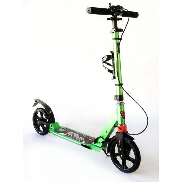 

Самокат городской Scooter складной с клипсой и подстаканником салатовый