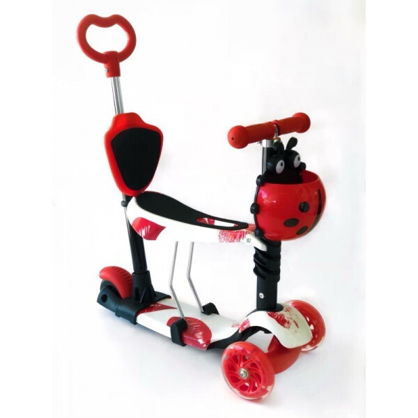 

Самокат-беговел 5 в 1 QD Scooter с родительской ручкой Губы