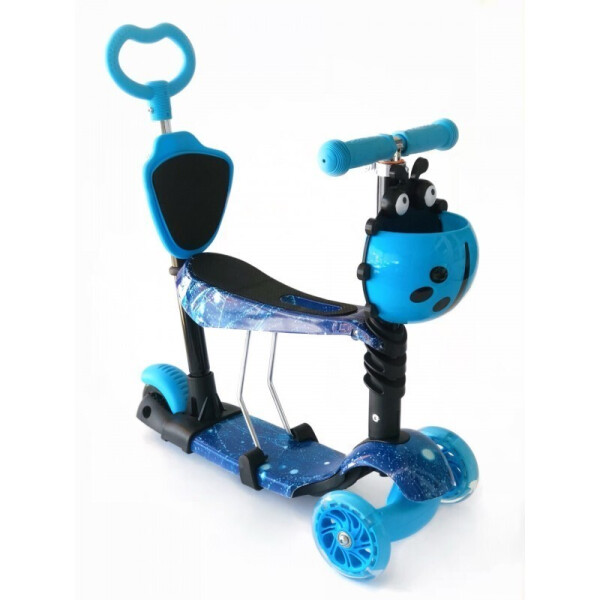 

Самокат-беговел 5 в 1 QD Scooter с родительской ручкой Звездное небо