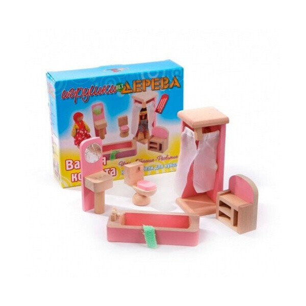 

Набор мебели для кукол Мир деревянных игрушек Ванная комната (Д274)