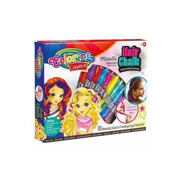 

Мел для волос в карандашах Colorino 10 цветов в подарочной упаковке (68635PTR)