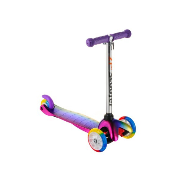 

Самокат детский от 1 года Scooter 0073D хамелеон с фиолетовым рулем