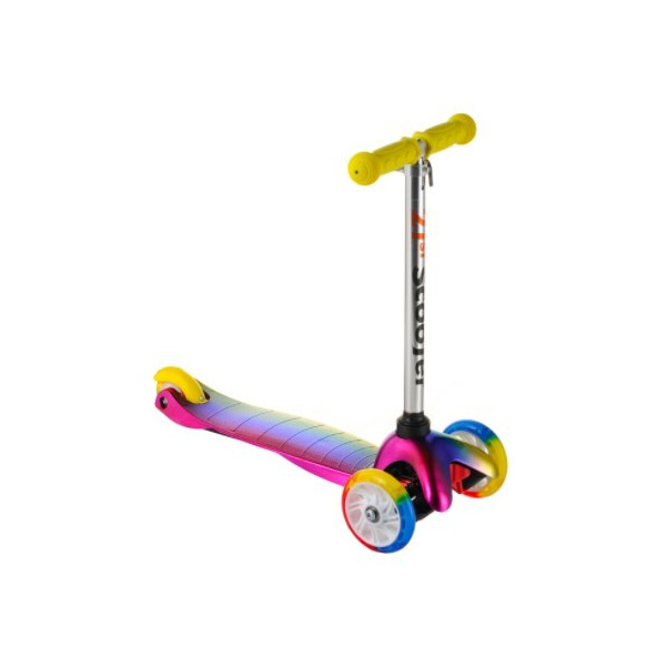 

Самокат детский от 1 года Scooter 0073D хамелеон с желтым рулем