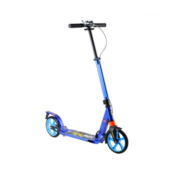 

Самокат складной с амортизаторами ручной тормоз Scooter 119D синий
