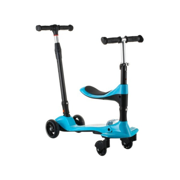 

Самокат складной детский-беговел Scooter 16-1 с родительской ручкой голубой