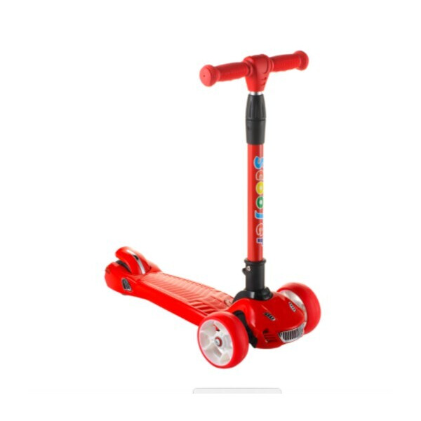 

Детский самокат от 3-х лет Scooter SL17 подсветка колес красный
