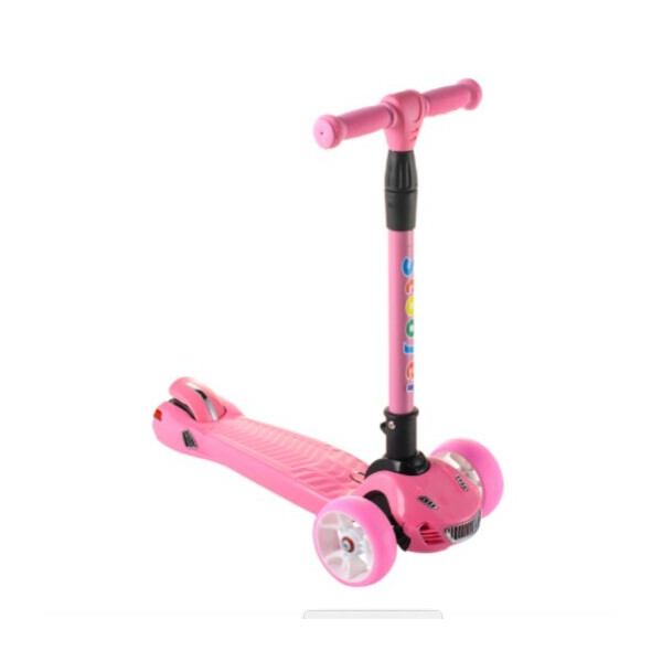 

Детский самокат от 3-х лет Scooter SL17 подсветка колес розовый