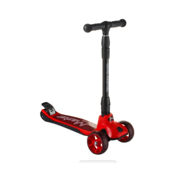 

Детский самокат от 3-х лет Scooter X7 колеса светящиеся красно-черный