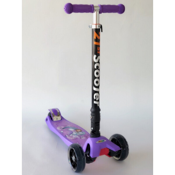 

Самокат складной Scooter для девочки фиолетовый с принцессой