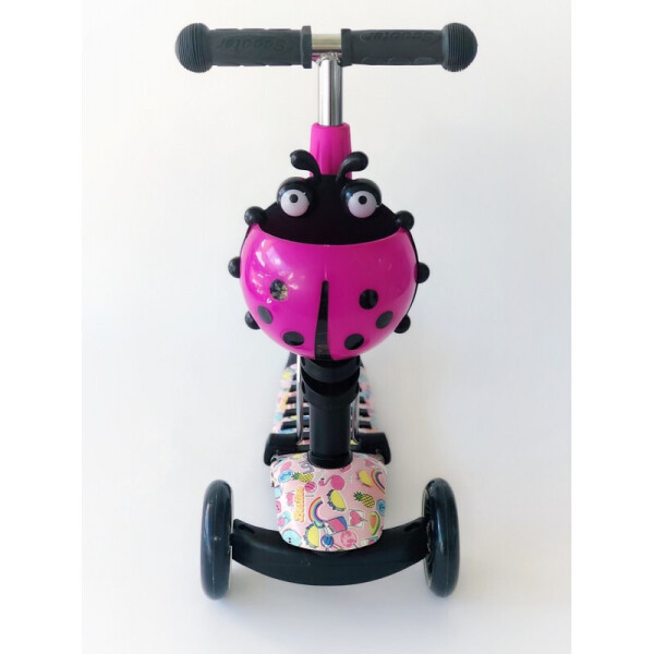 

Самокат-беговел 2в1 QD ScooTer божья коровка розовый фламинго