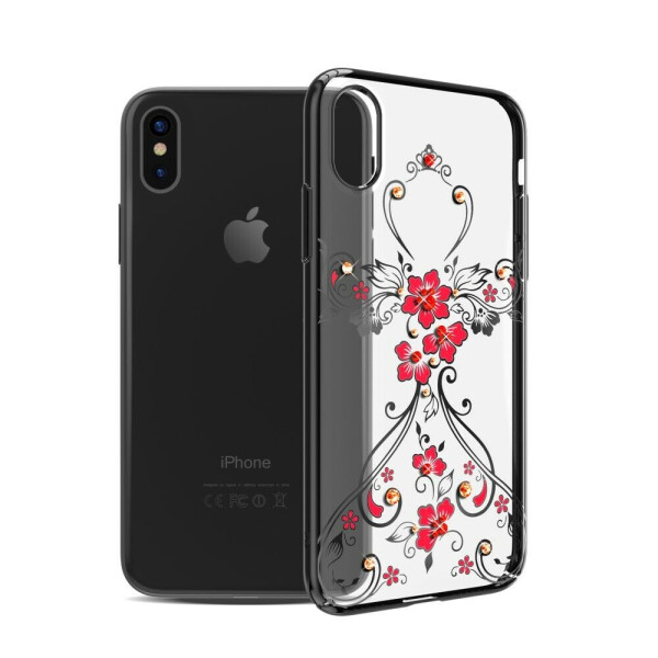 

Пластиковый чехол KINGXBAR Diamod Series для iPhone X / iPhone XS - Red Flowers