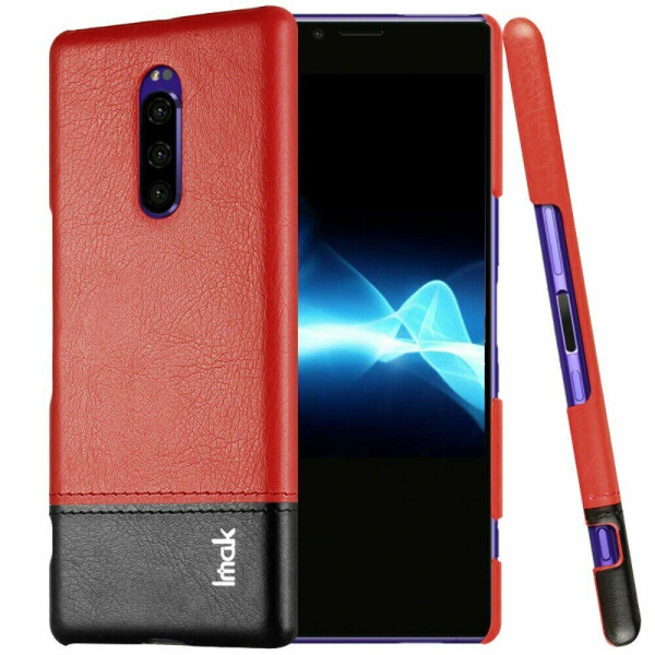 

Защитный чехол IMAK Leather Series для Sony Xperia 1 - Black / Red