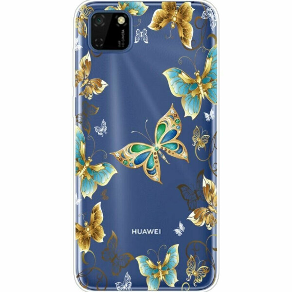 

Силиконовый (TPU) чехол Deexe Pretty Glossy для Huawei Y5p - Metal Butterflies
