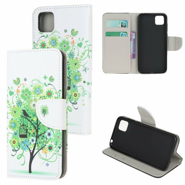 

Чехол-книжка Deexe Color Wallet для Huawei Y5p - Green Tree