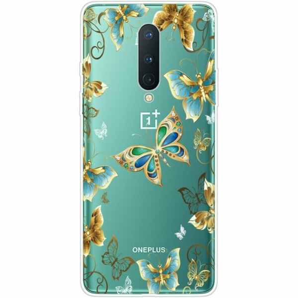 

Силиконовый (TPU) чехол Deexe Pretty Glossy для OnePlus 8 - Metal Butterflies