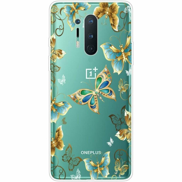 

Силиконовый (TPU) чехол Deexe Pretty Glossy для OnePlus 8 Pro - Metal Butterflies