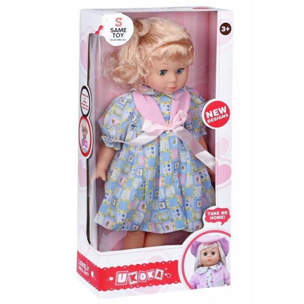 

Кукла Same Toy белое платье с голубым в клеточку 45 см (8010BUt-2)