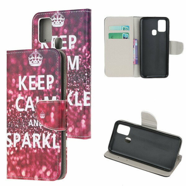 

Чехол-книжка Deexe Color Wallet для Samsung Galaxy A21s (A217) - Keep Calm and Sparkle
