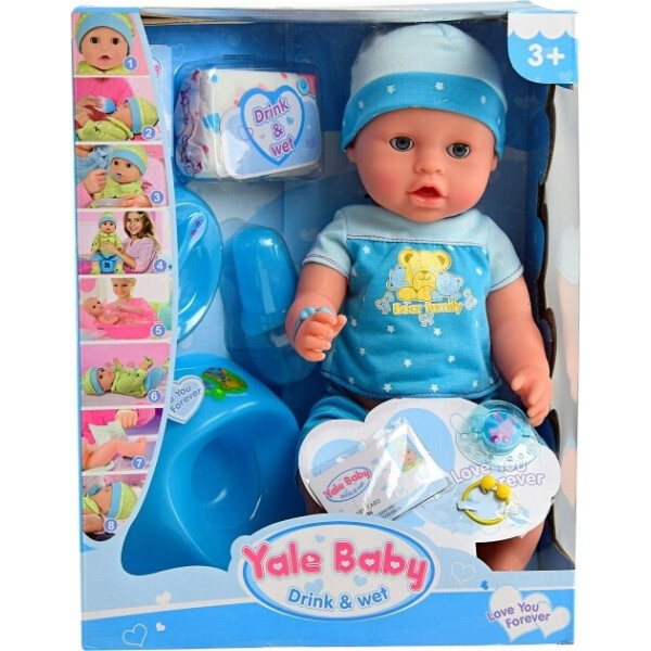 

Интерактивная кукла Yale Baby Мальчик пупс в пижаме с аксессуарами 42 см (YL1898H)