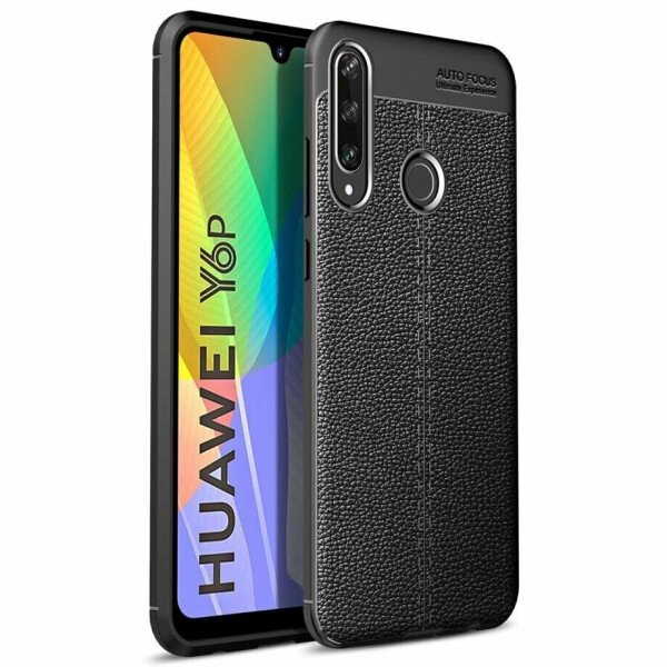 

Защитный чехол Deexe Leather Cover для Huawei Y6p - Black