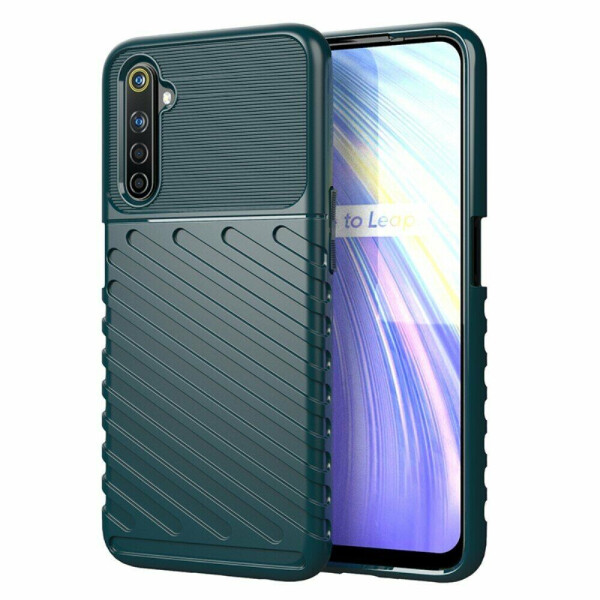 

Защитный чехол Deexe Thunder Series для Realme 6 - Green