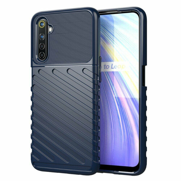 

Защитный чехол Deexe Thunder Series для Realme 6 - Blue