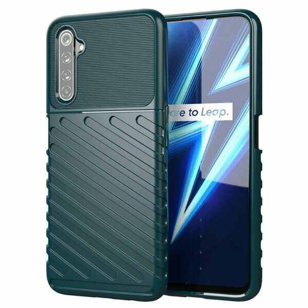 

Защитный чехол Deexe Thunder Series для Realme 6 Pro - Green