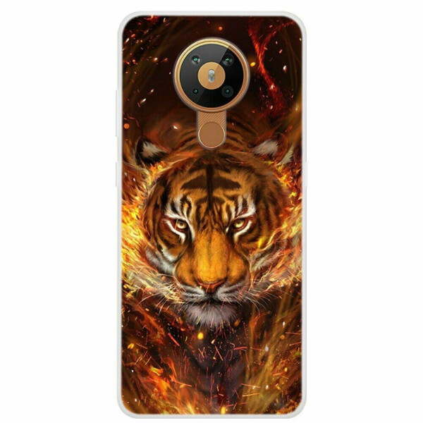 

Силиконовый (TPU) чехол Deexe Life Style для Nokia 5.3 - Tiger