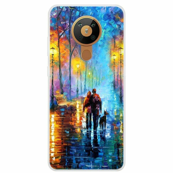 

Силиконовый (TPU) чехол Deexe Life Style для Nokia 5.3 - Couples on the Street