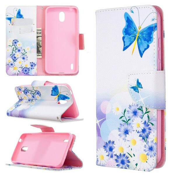 

Чехол-книжка Deexe Color Wallet для Nokia 1.3 - Butterfly and Daisy