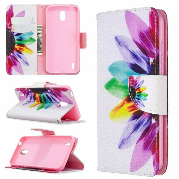 

Чехол-книжка Deexe Color Wallet для Nokia 1.3 - Petals Pattern