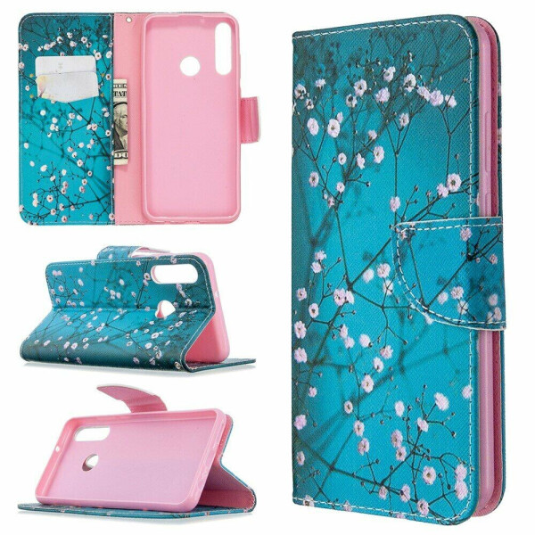 

Чехол-книжка Deexe Color Wallet для Huawei Y6p - White Flower