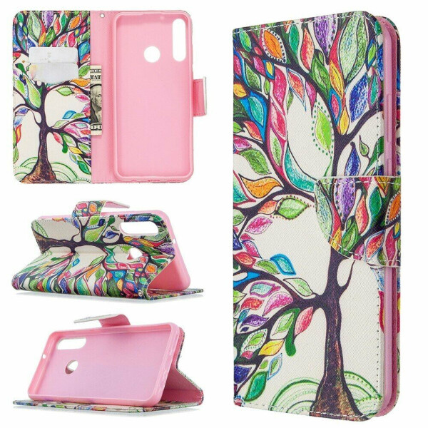 

Чехол-книжка Deexe Color Wallet для Huawei Y6p - Colorized Tree