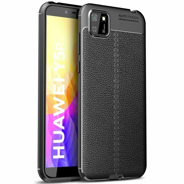 

Защитный чехол Deexe Leather Cover для Huawei Y5p - Black