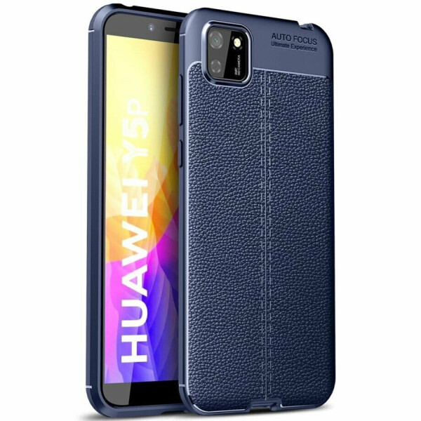 

Защитный чехол Deexe Leather Cover для Huawei Y5p - Blue