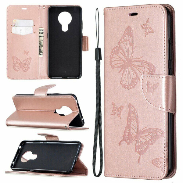 

Чехол UniCase Butterfly Pattern для Nokia 5.3 - Rose Gold