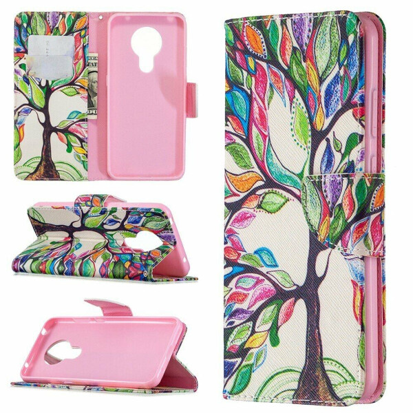 

Чехол-книжка Deexe Color Wallet для Nokia 5.3 - Colorized Tree