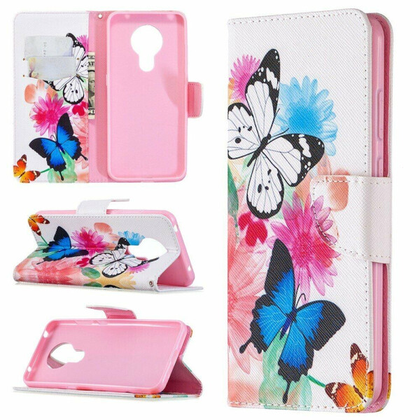 

Чехол-книжка Deexe Color Wallet для Nokia 5.3 - Vivid Butterflies