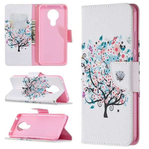 

Чехол-книжка Deexe Color Wallet для Nokia 5.3 - Flowered Tree