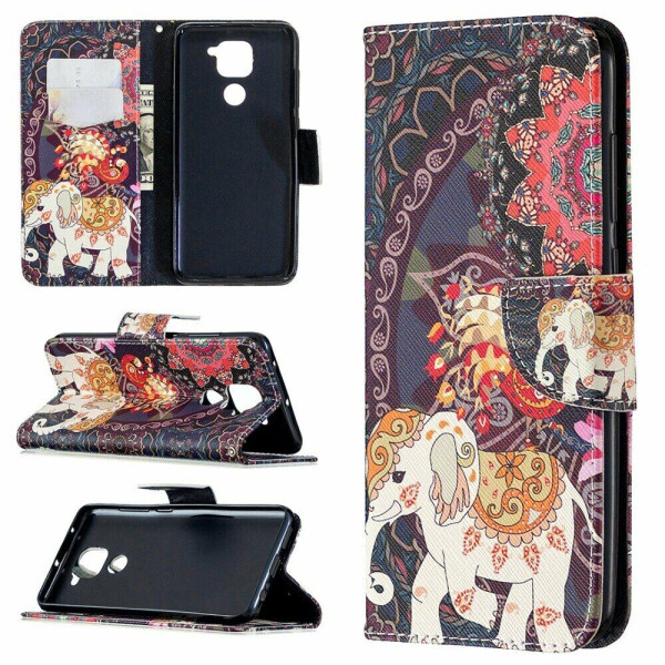 

Чехол-книжка Deexe Color Wallet для Xiaomi Redmi Note 9 / Redmi 10X - Tribal Elephant