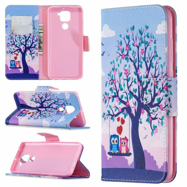 

Чехол-книжка Deexe Color Wallet для Xiaomi Redmi Note 9 / Redmi 10X - Tree and Owls