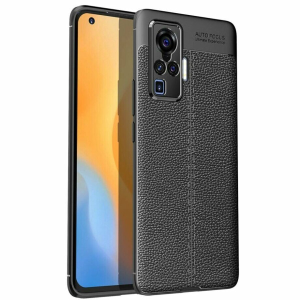 

Защитный чехол Deexe Leather Cover для VIVO X50 Pro - Black