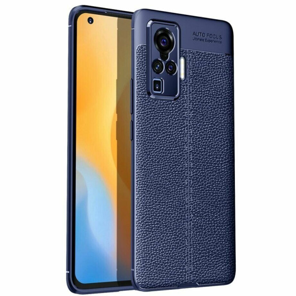 

Защитный чехол Deexe Leather Cover для VIVO X50 Pro - Blue