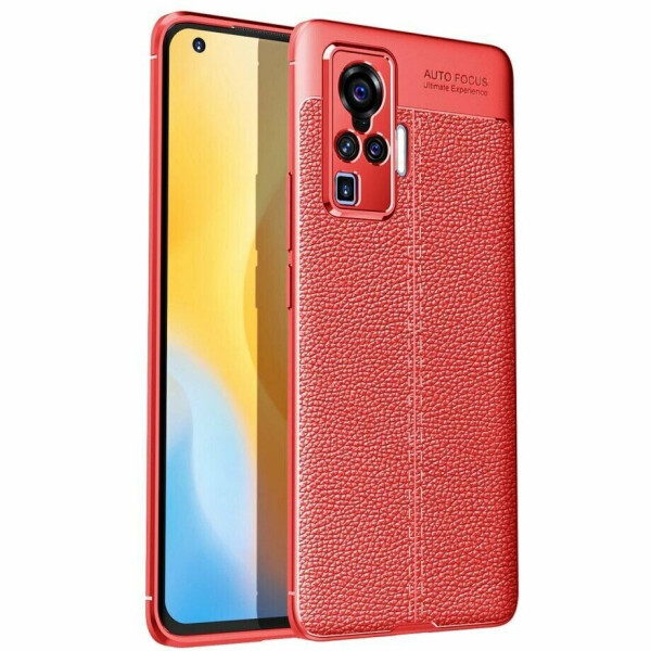 

Защитный чехол Deexe Leather Cover для VIVO X50 Pro - Red