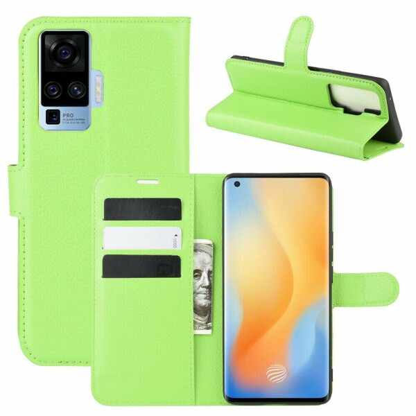

Чехол-книжка Deexe Book Type для VIVO X50 Pro - Green
