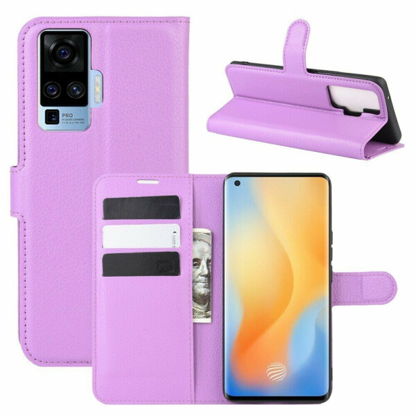 

Чехол-книжка Deexe Book Type для VIVO X50 Pro - Purple
