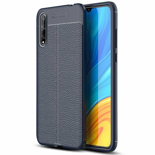 

Защитный чехол Deexe Leather Cover для Huawei P Smart S - Dark Blue