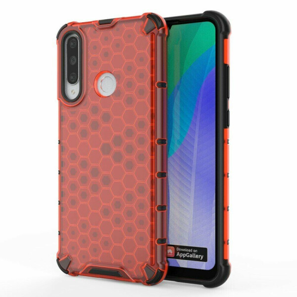 

Защитный чехол Deexe Honeycomb Series для Huawei Y6p - Red