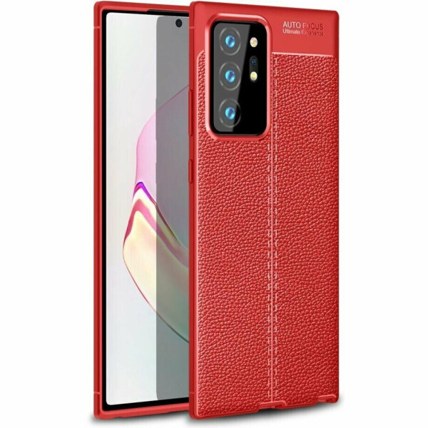 

Защитный чехол Deexe Leather Cover для Samsung Galaxy Note20 Ultra (N985) - Red